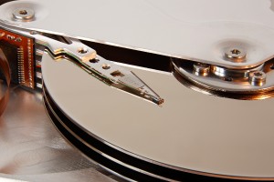 Head and platters detail of a hard disk drive Seagate Medalist S