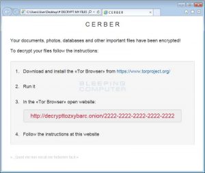 Cerber Recovery